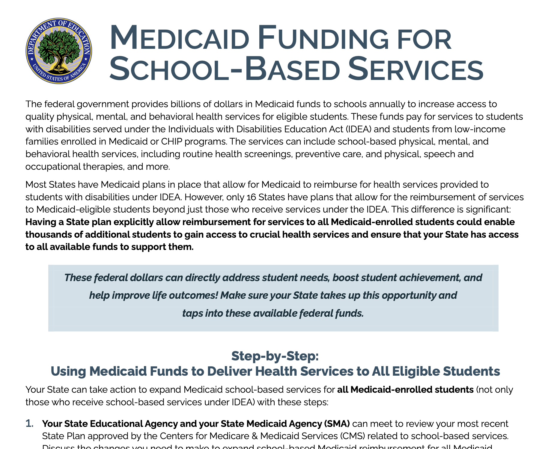 OSERS Medicaid Guidance