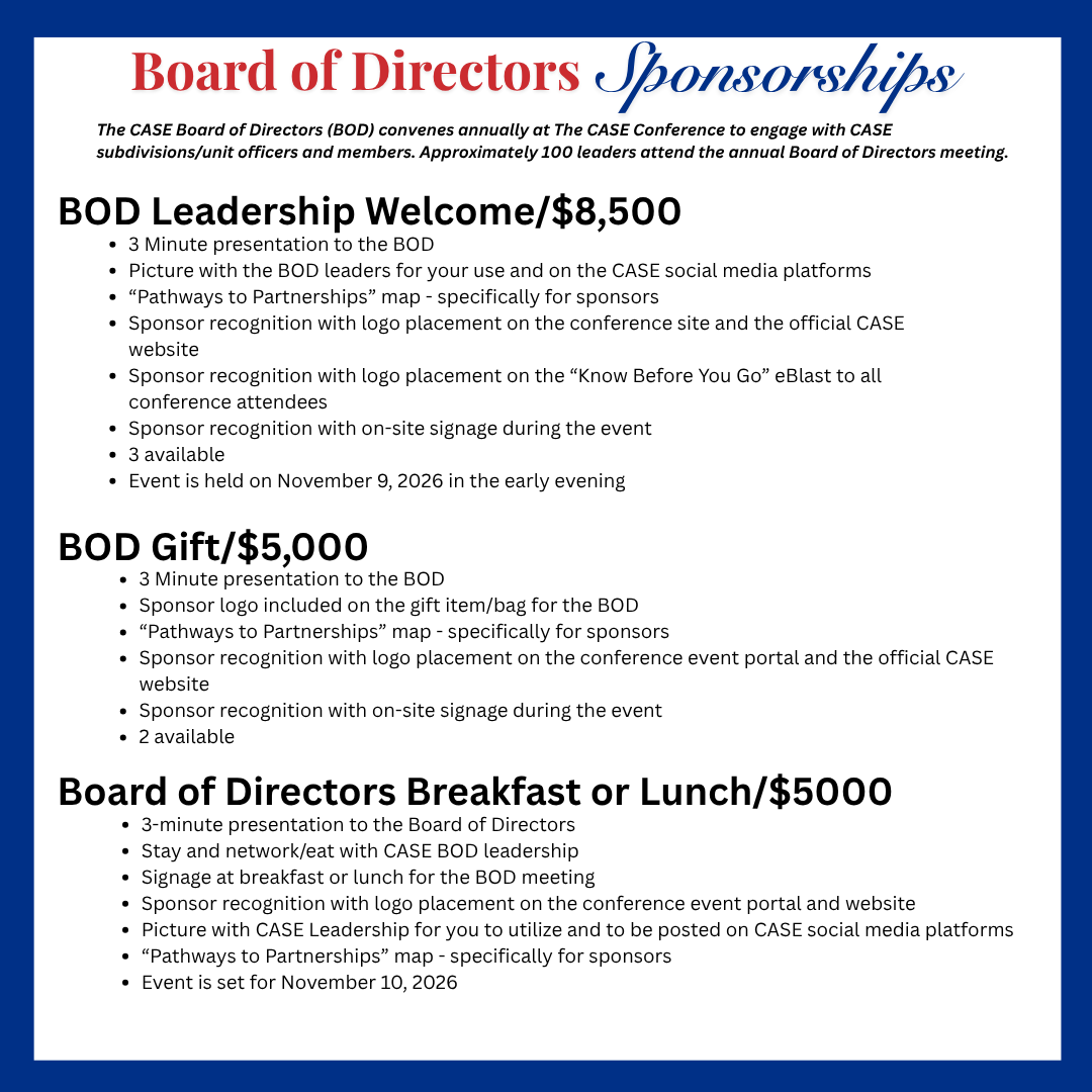 Board of Directors Sponsorships
