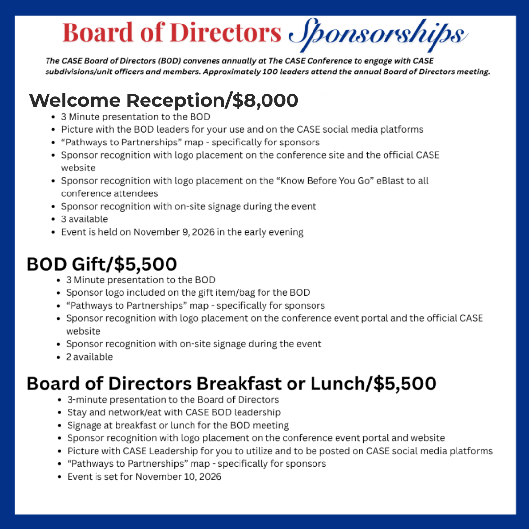 Board of Directors Sponsorships