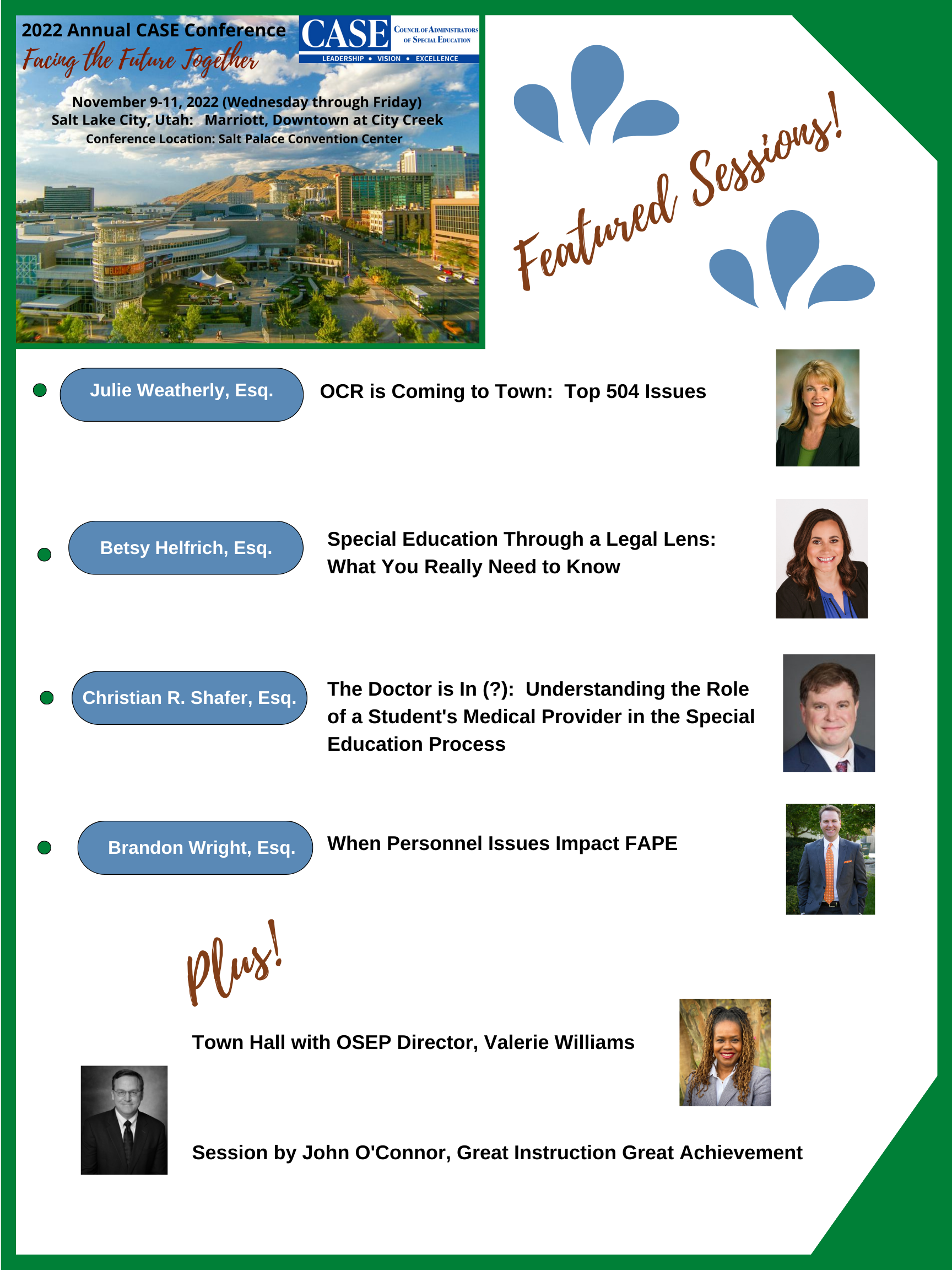 Featured Sessions Picture:  Julie Weatherly, Betsy Helfrich, Christian Slater, Brandon Wright